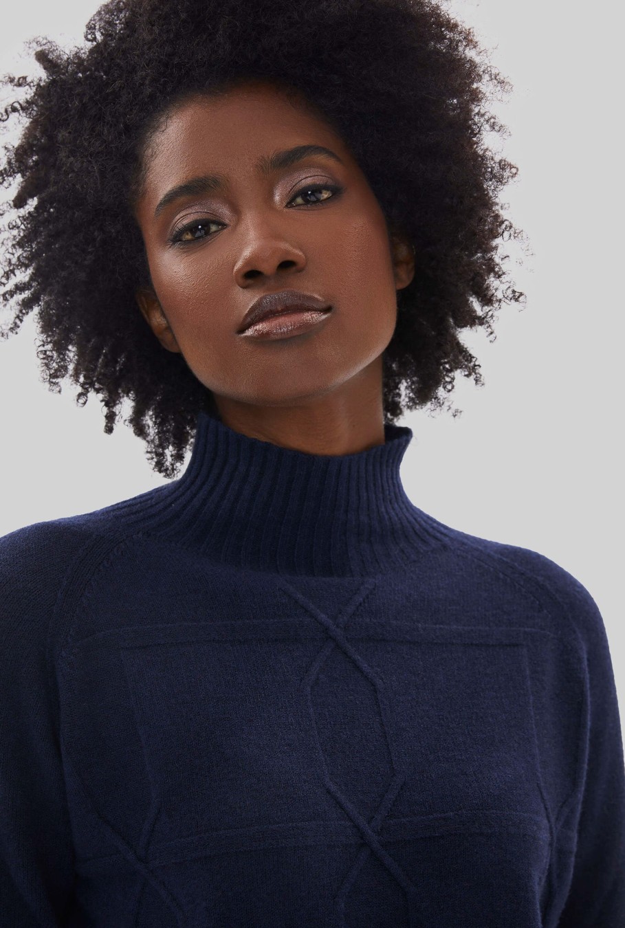 James Lakeland Tops & Knitwear | Cross Diamond Knit Navy