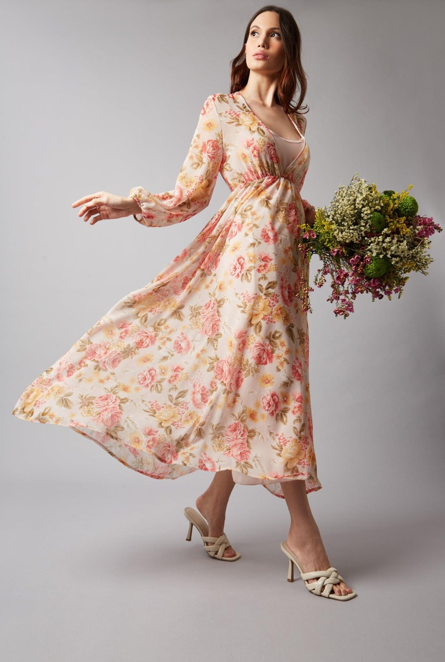 James Lakeland Dresses | Floral Chiffon Maxi Dress