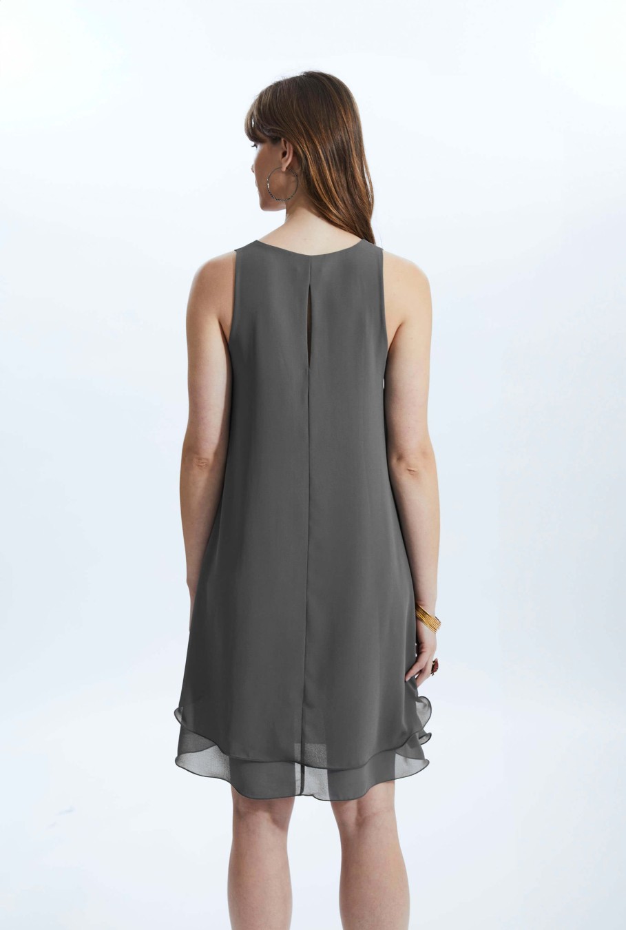 James Lakeland Dresses | Sleeveless Wave Hem Dress Charcoal