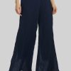 James Lakeland Trousers | Pleated Cropped Trousers Navy