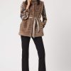 James Lakeland Coats & Jackets | Ribbed Faux Fur Gilet With Belt Taupe