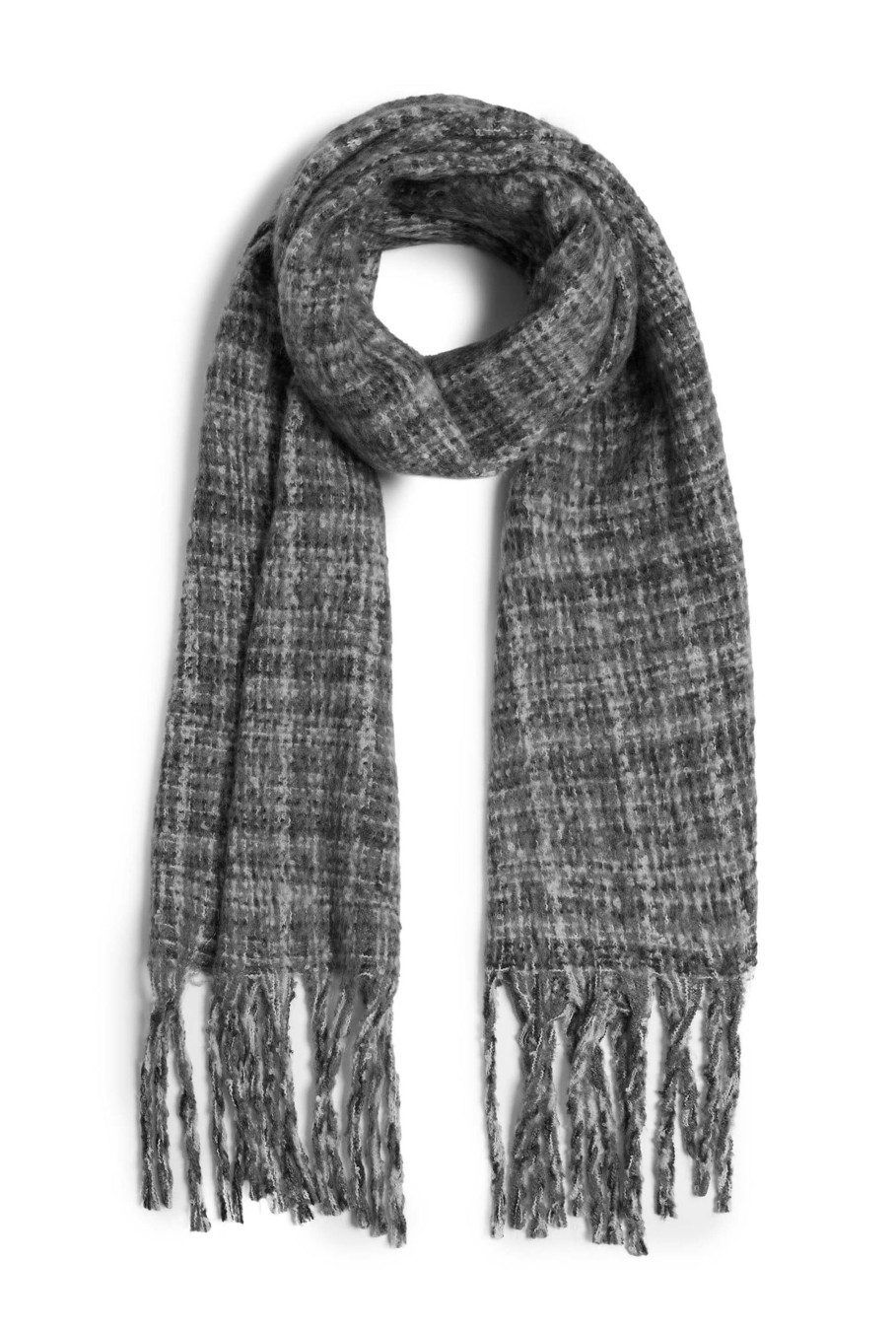 James Lakeland Accessories | Check Detail Blanket Scarf Black