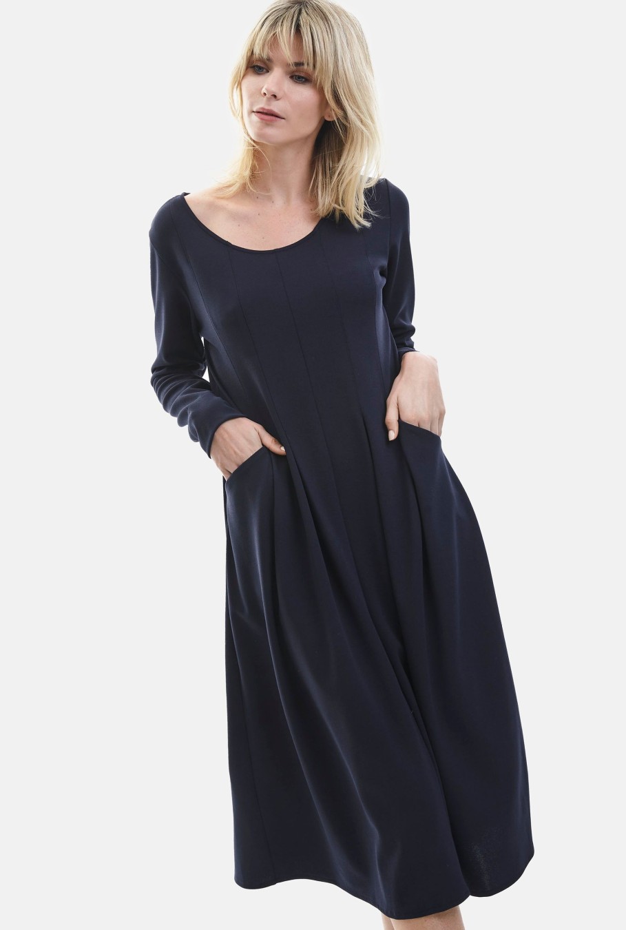 James Lakeland Dresses | Pocket Midi Dress Navy