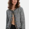 James Lakeland Coats & Jackets | Gold Trim Short Tweed Jacket Black