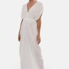 James Lakeland Dresses | Batwing Pleated Maxi Dress Cream