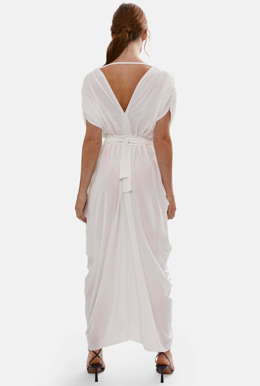 James Lakeland Dresses | Batwing Pleated Maxi Dress Cream