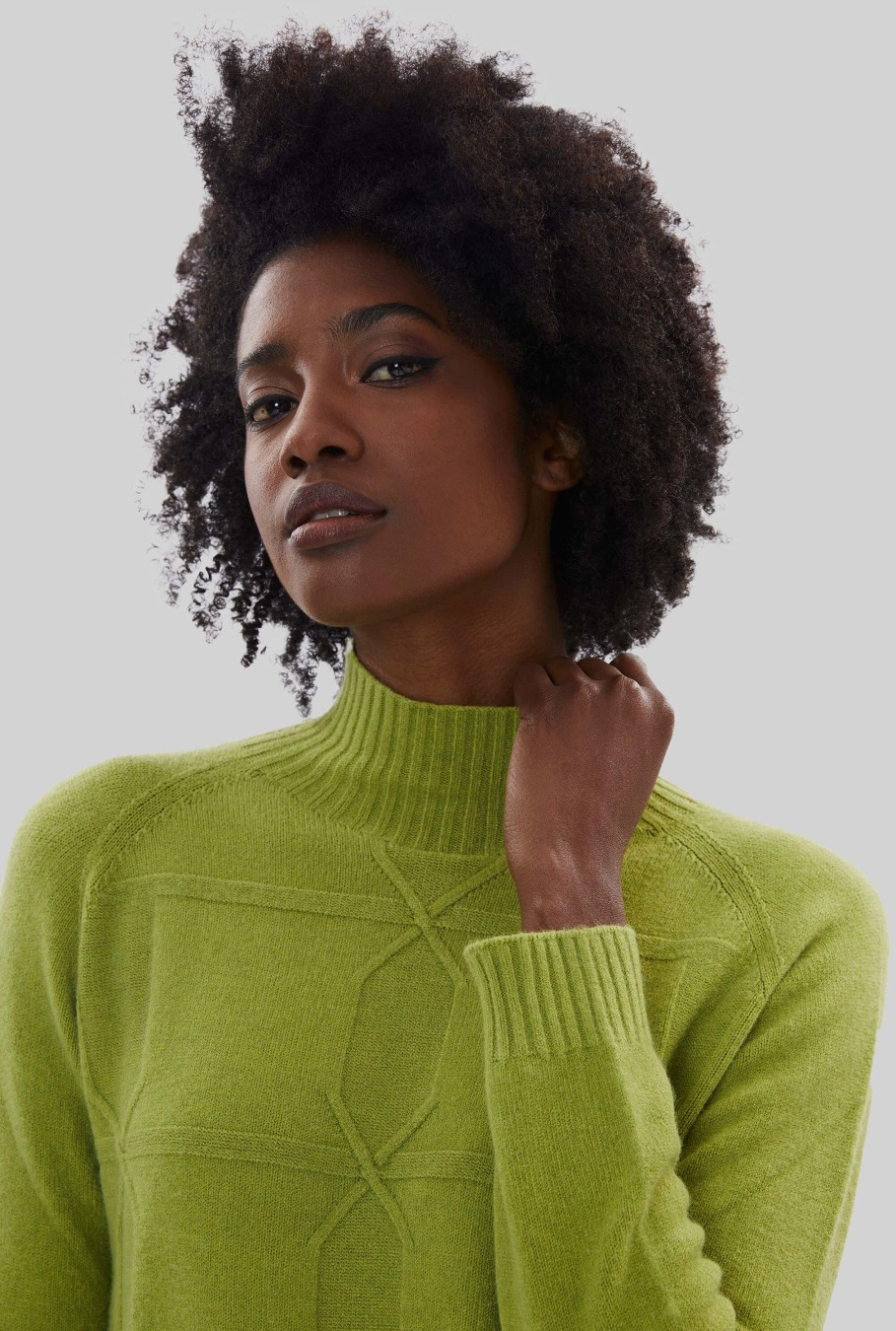 James Lakeland Tops & Knitwear | Cross Diamond Knit Green