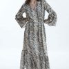 James Lakeland Dresses | Python Print Belted Dress Beige