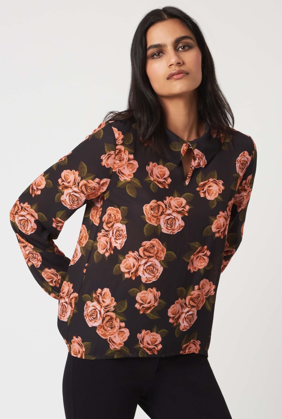 James Lakeland Tops & Knitwear | Rose Print Detail Blouse