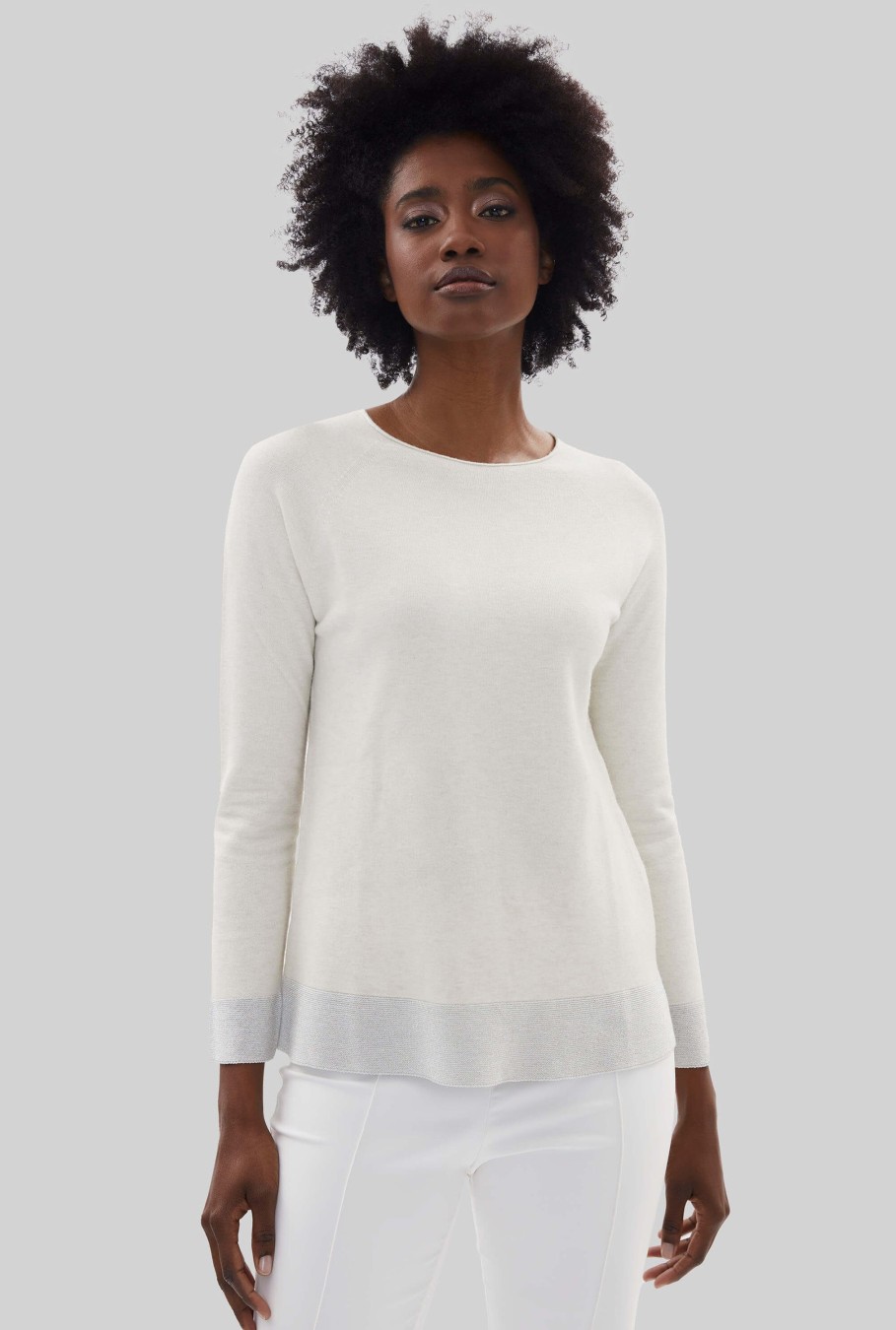 James Lakeland Tops & Knitwear | Lurex Detail Jumper Cream