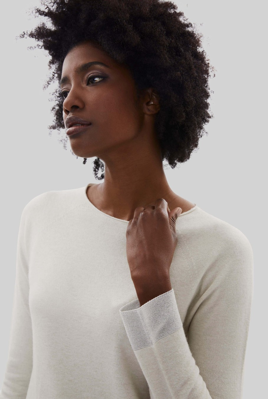 James Lakeland Tops & Knitwear | Lurex Detail Jumper Cream