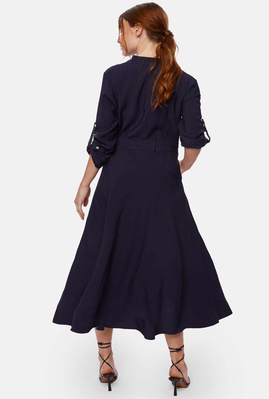 James Lakeland Dresses | Roll Sleeve Midi Dress Navy