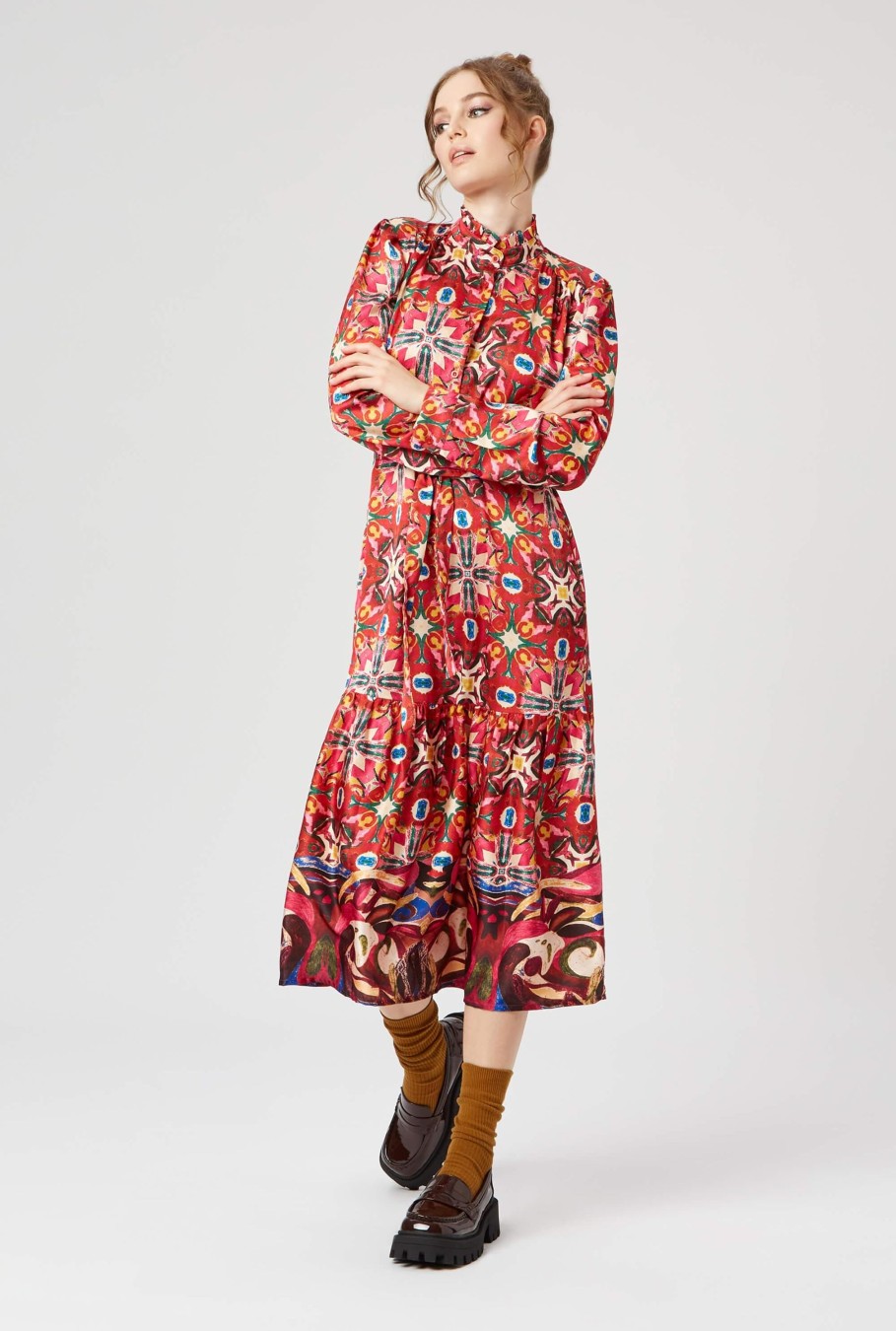 James Lakeland Dresses | Print Belted Midi Dress