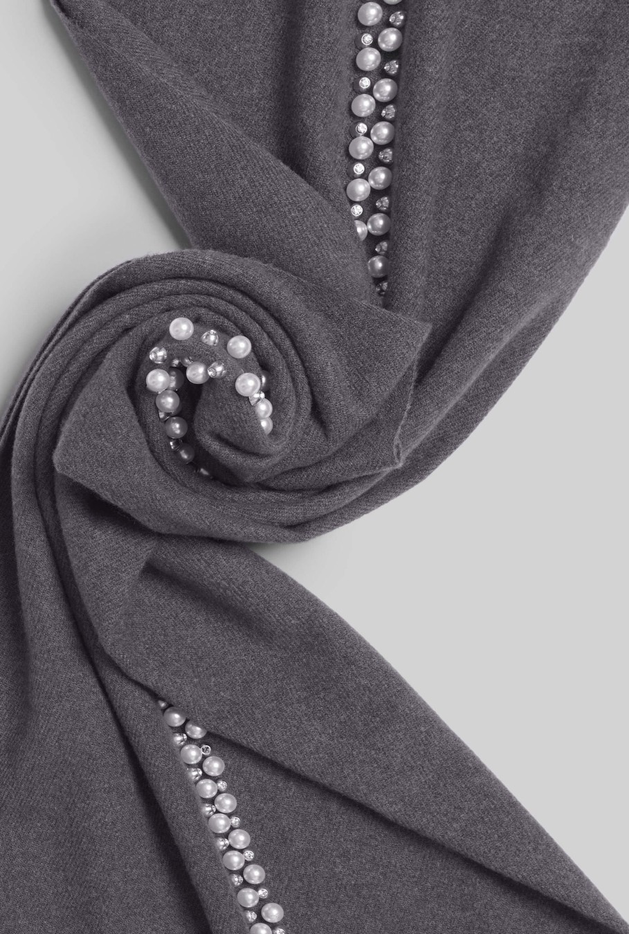 James Lakeland Accessories | Pearl Detail Scarf Charcoal