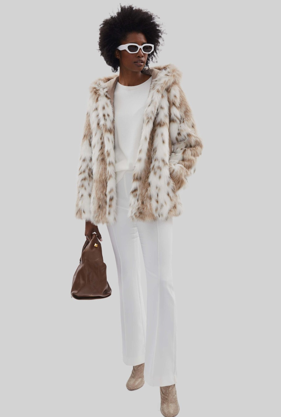 James Lakeland Coats & Jackets | Lynx Hooded Faux Fur Jacket