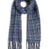 James Lakeland Accessories | Check Detail Blanket Scarf Blue