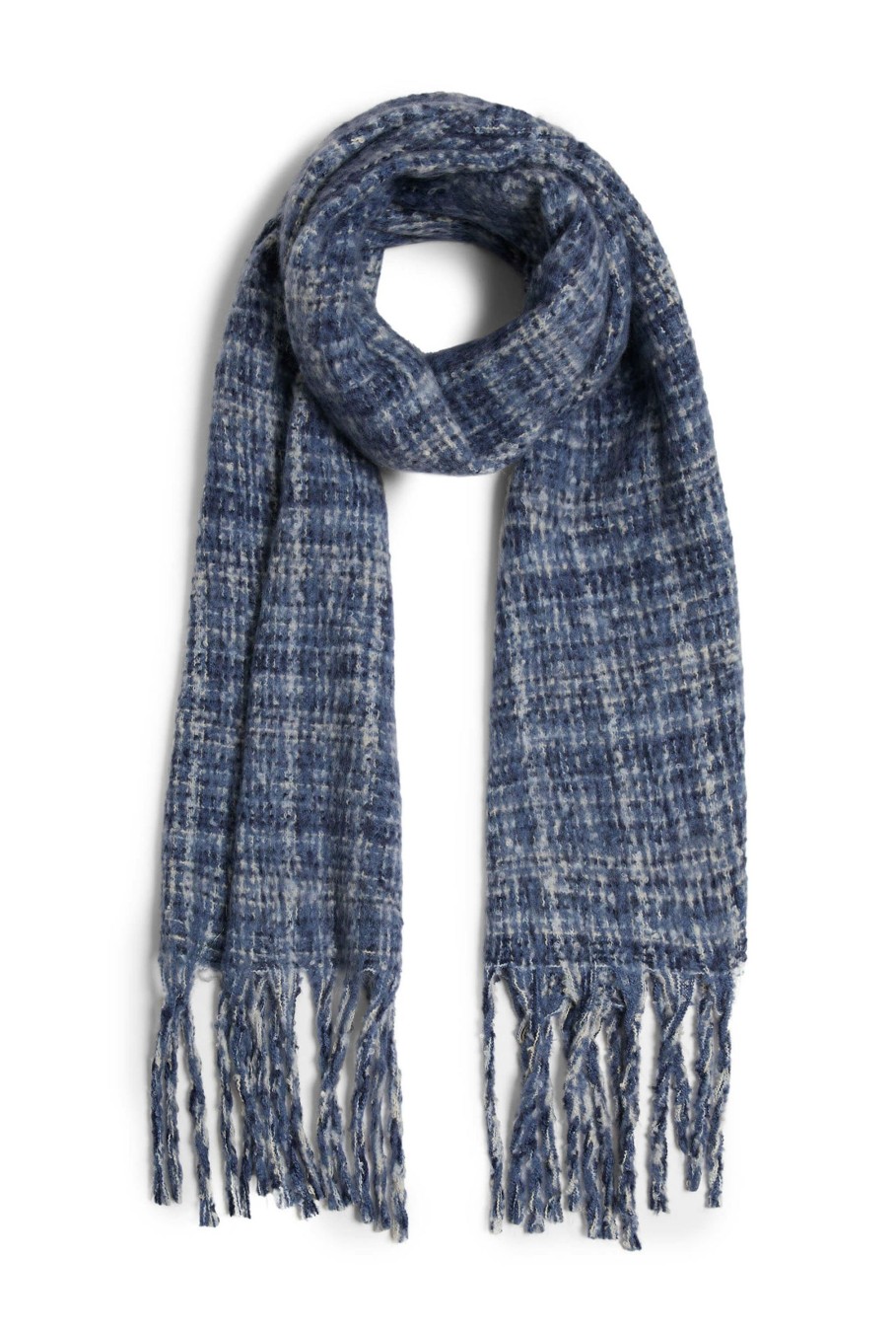 James Lakeland Accessories | Check Detail Blanket Scarf Blue