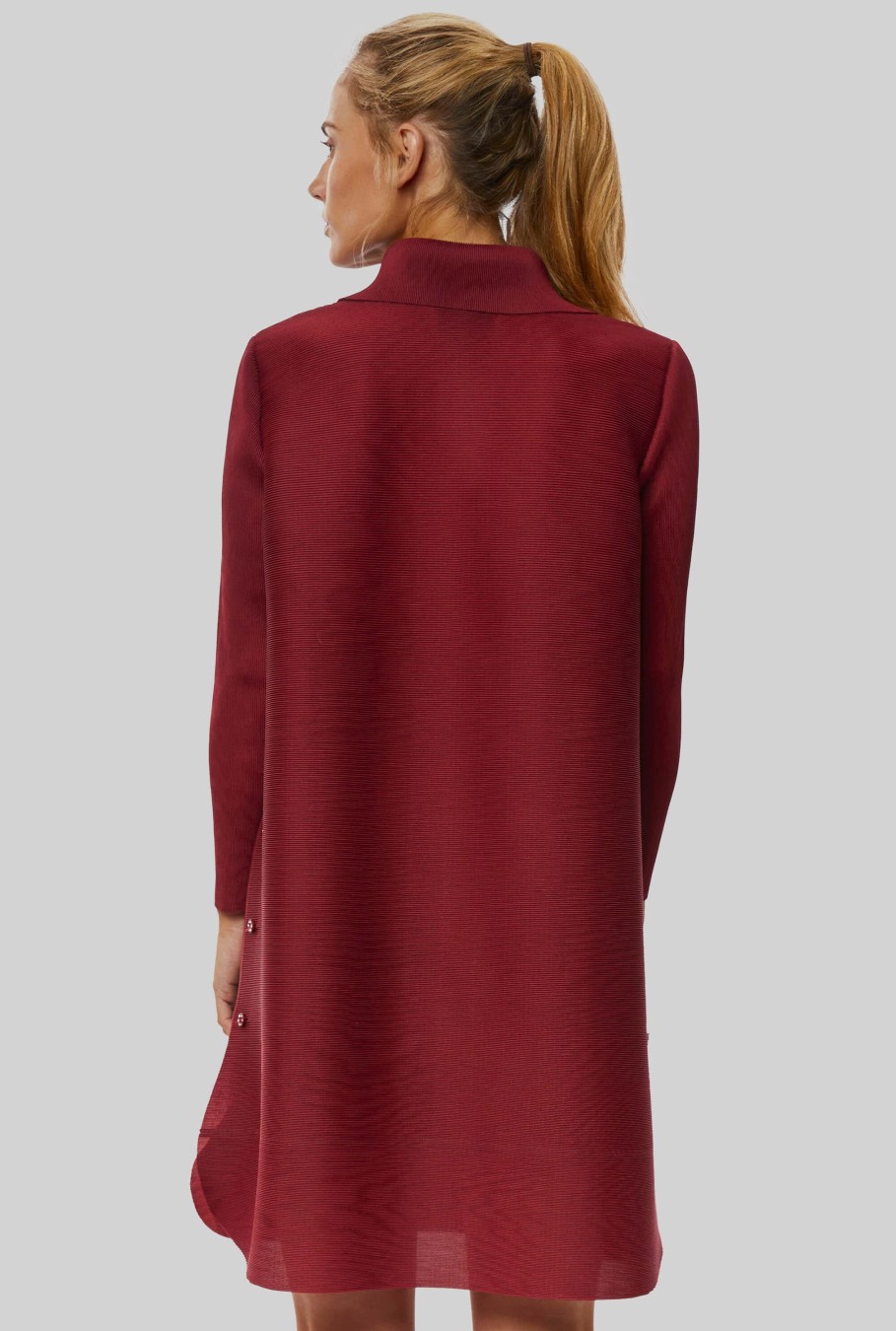 James Lakeland Tops & Knitwear | Pleated Shirt In Burgundy