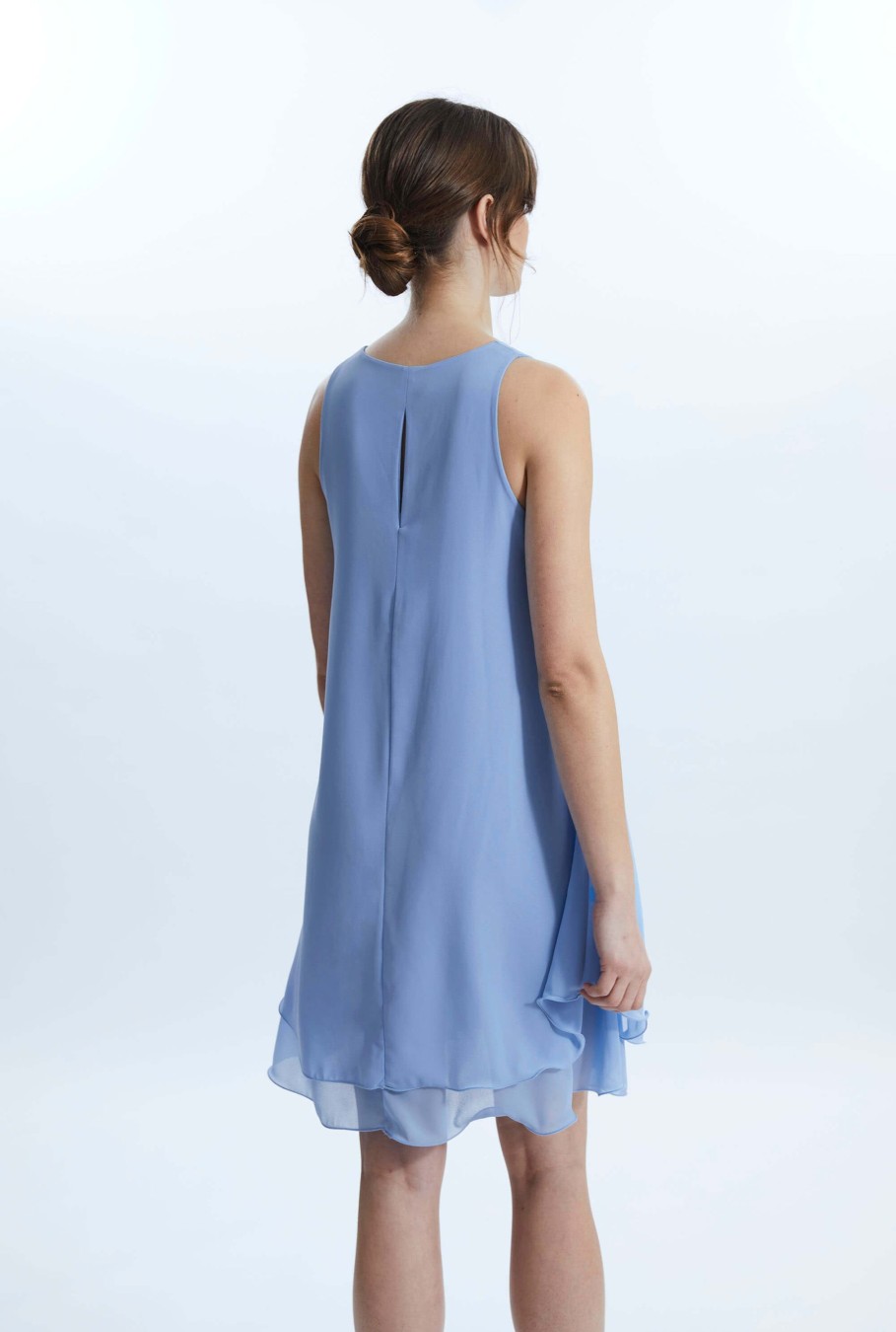 James Lakeland Dresses | Sleeveless Wave Hem Dress Pale Blue