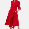 James Lakeland Dresses | Roll Sleeve Midi Dress Red