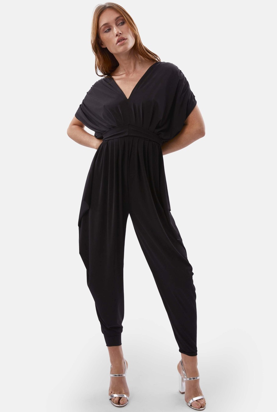 James Lakeland Trousers | Ruched Jumpsuit Black