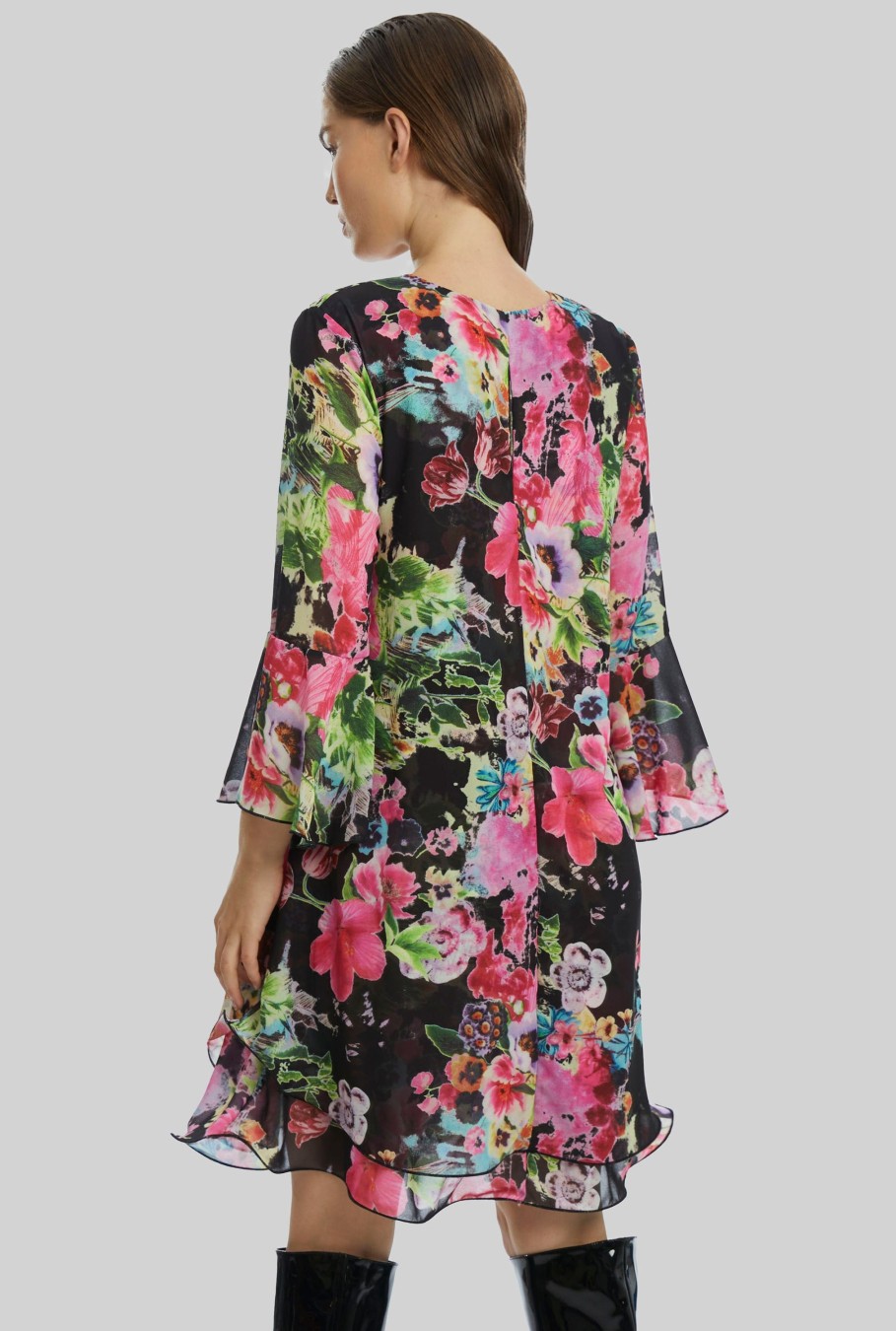 James Lakeland Dresses | Flower Print Wave Hem Dress