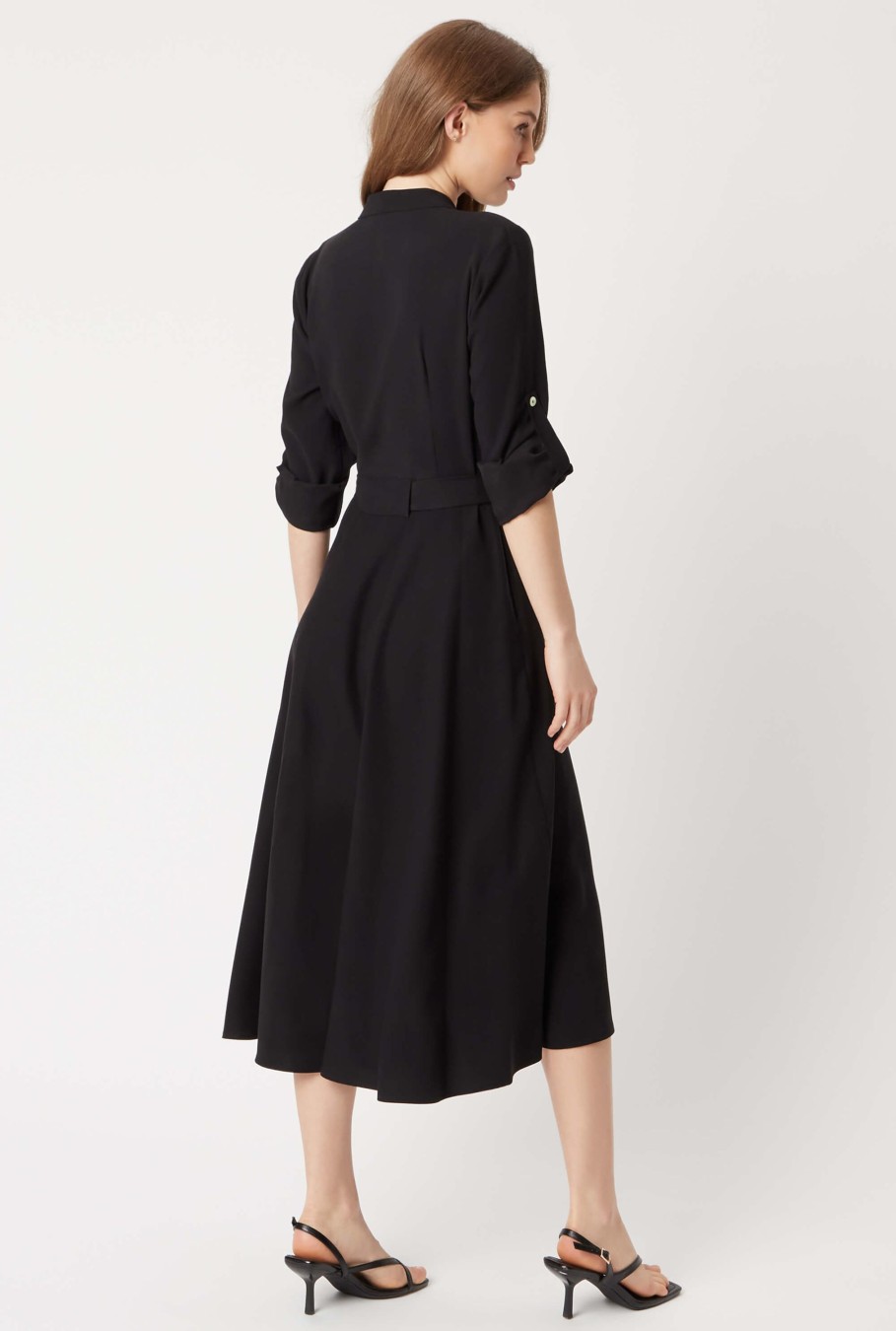 James Lakeland Dresses | Roll Sleeve Midi Dress Black