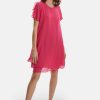 James Lakeland Dresses | Short Sleeve Wave Hem Dress Fuchsia