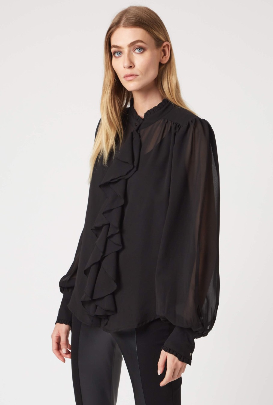 James Lakeland Tops & Knitwear | Chiffon Ruffle Shirt