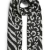 James Lakeland Accessories | Leopard-Zebra Print Scarf Black-Grey