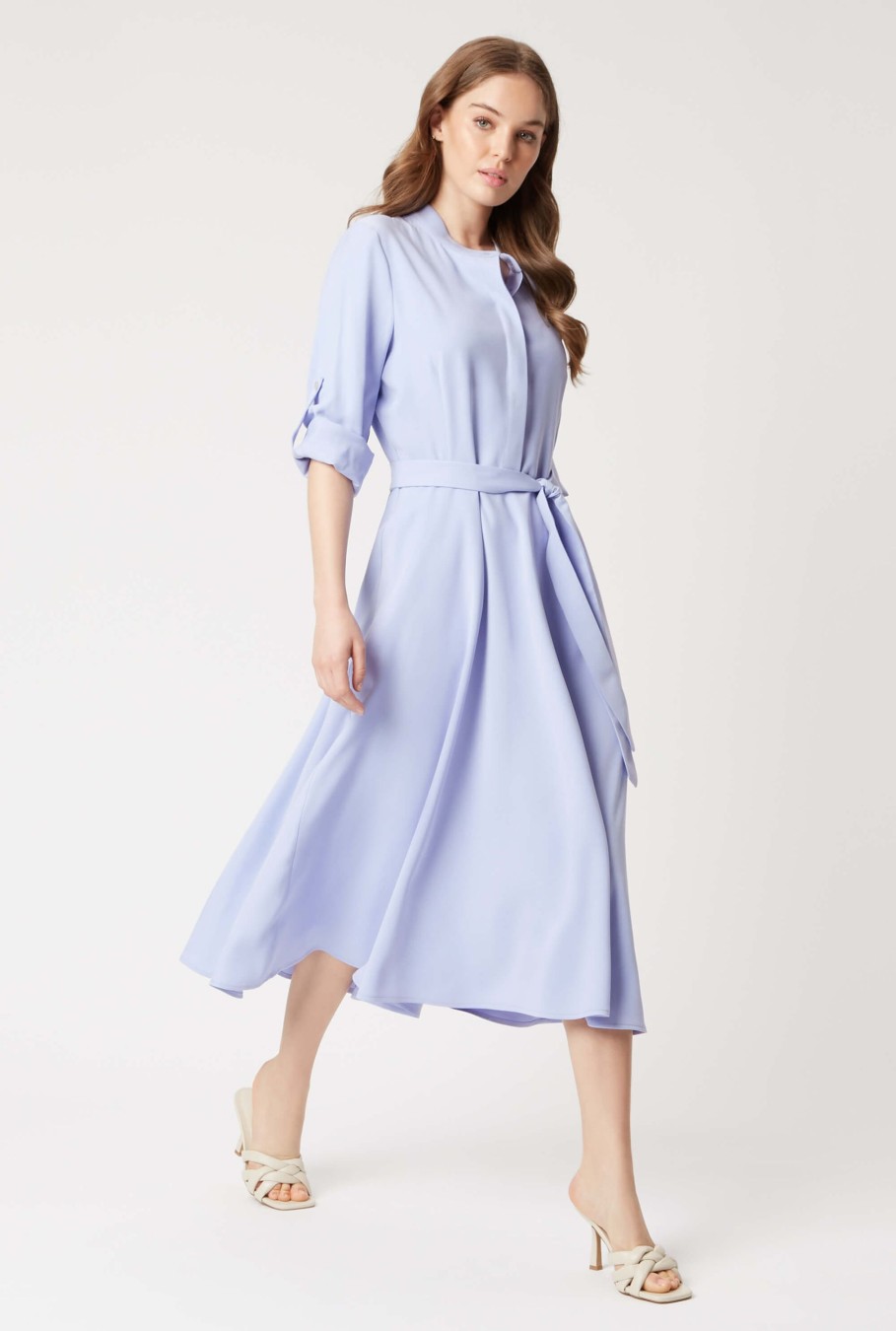 James Lakeland Dresses | Roll Sleeve Midi Dress Lilac