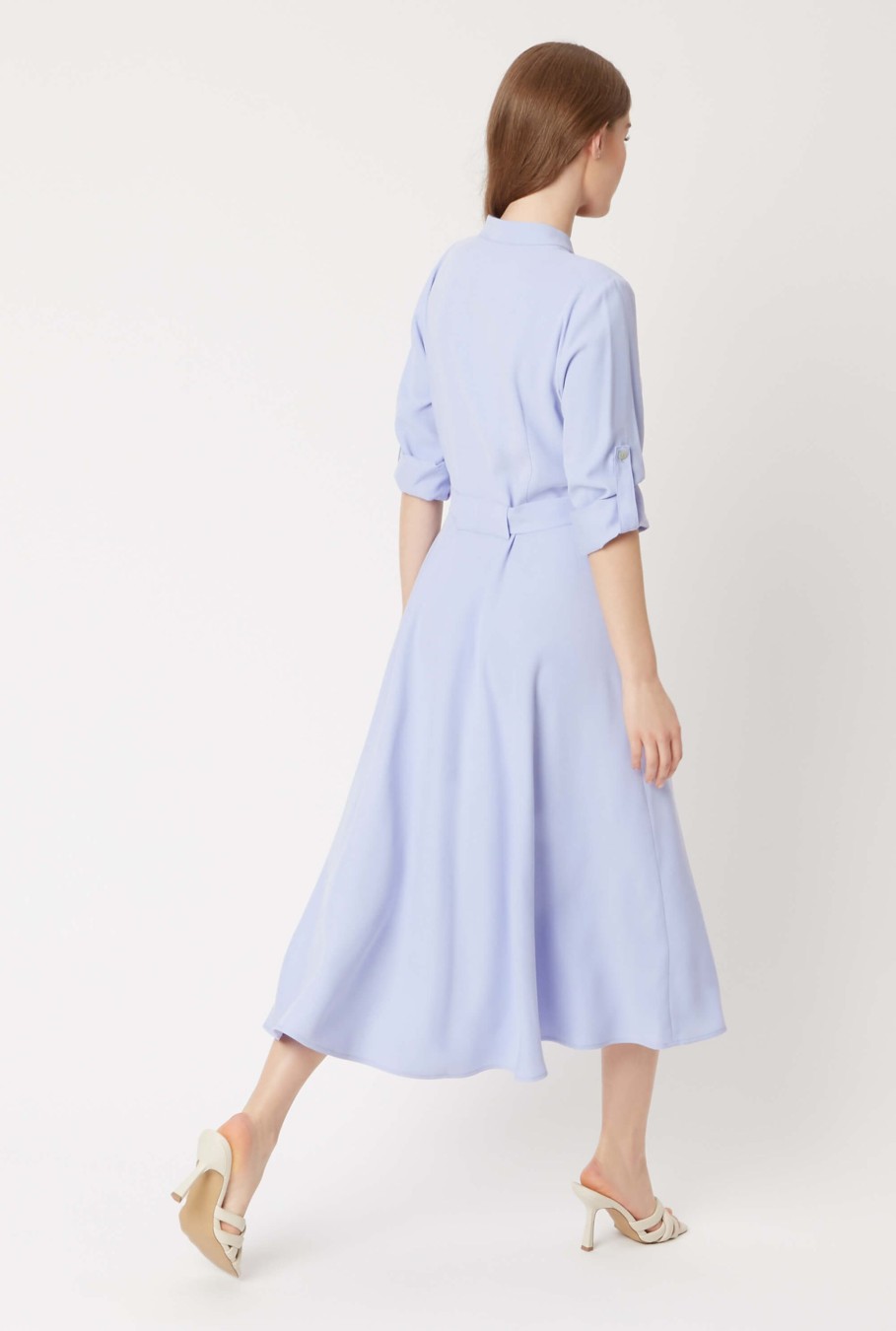 James Lakeland Dresses | Roll Sleeve Midi Dress Lilac