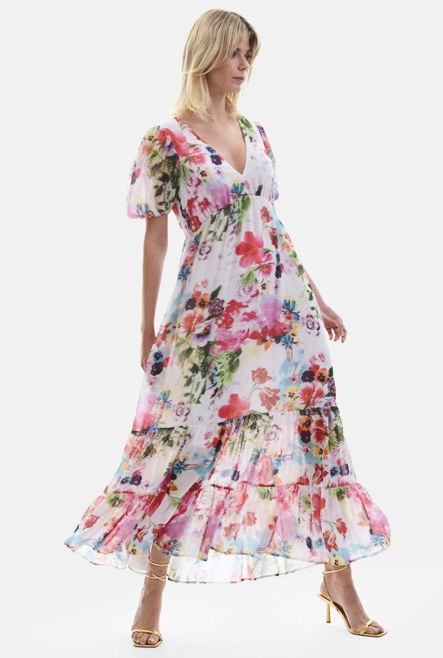 James Lakeland Dresses | V-Neck Floral Midi Dress