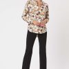 James Lakeland Tops & Knitwear | Printed Mandarin Collar Blouse