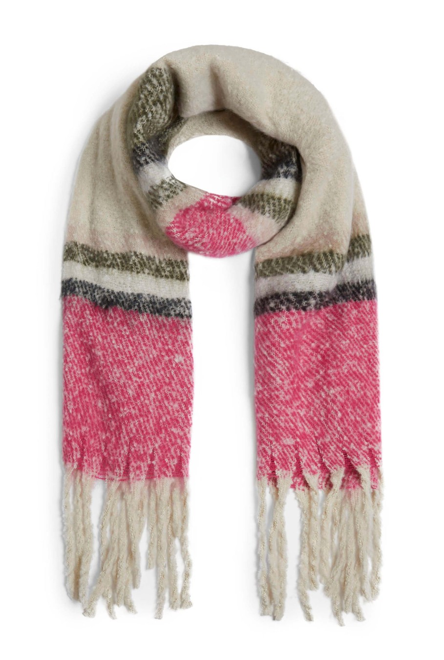 James Lakeland Accessories | Stripe Blanket Scarf Pink