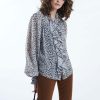 James Lakeland Tops & Knitwear | Printed Ruffle Detail Shirt