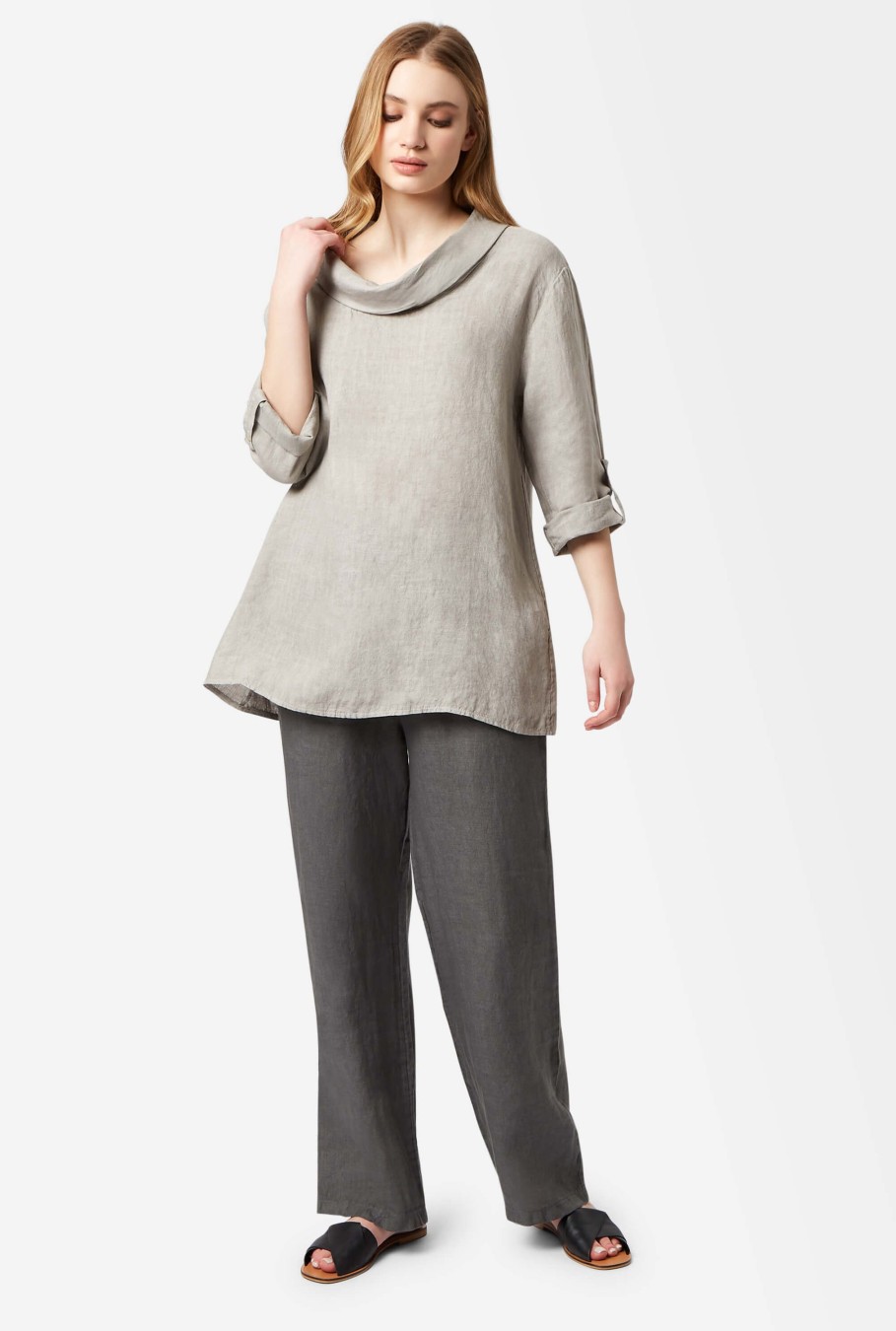 James Lakeland Tops & Knitwear | Linen Cowl Neck Top