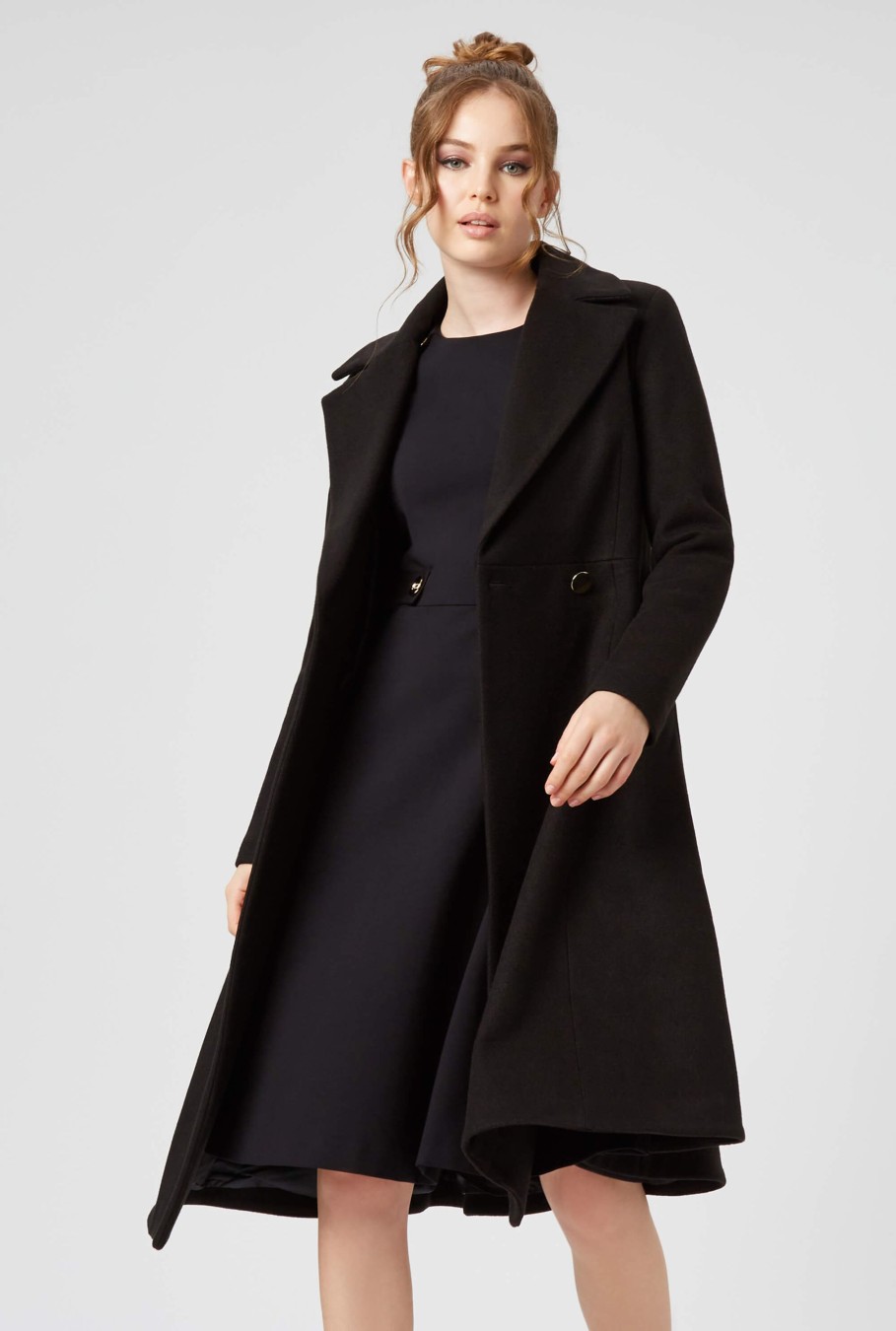 James Lakeland Coats & Jackets | Double Breasted A Line Coat Black