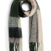 James Lakeland Accessories | Asymmetrical Checkered Scarf Green