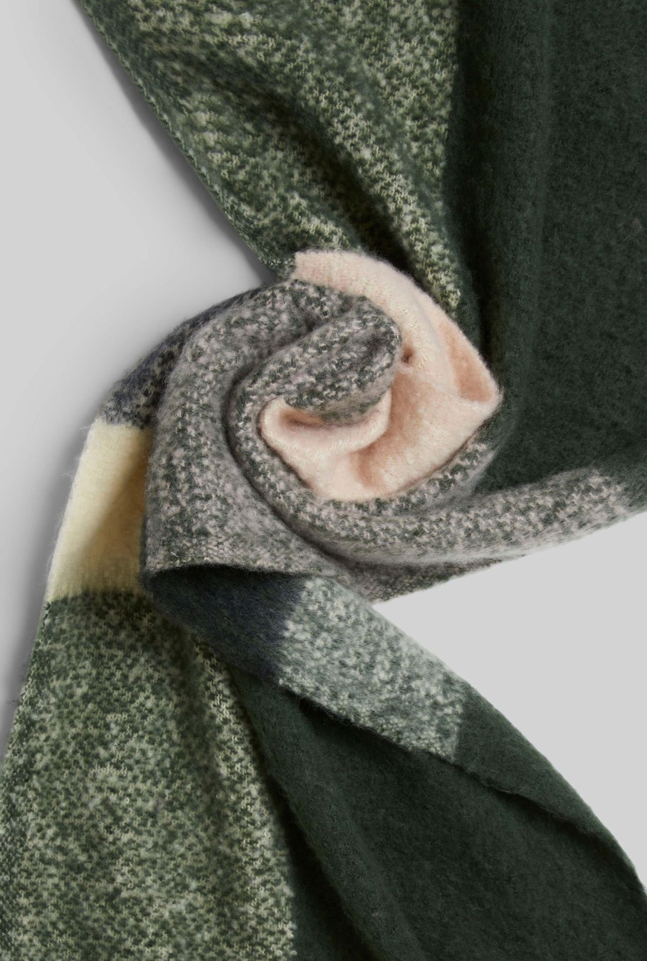 James Lakeland Accessories | Asymmetrical Checkered Scarf Green