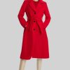 James Lakeland Coats & Jackets | Three Buttons Belted Coat In Red