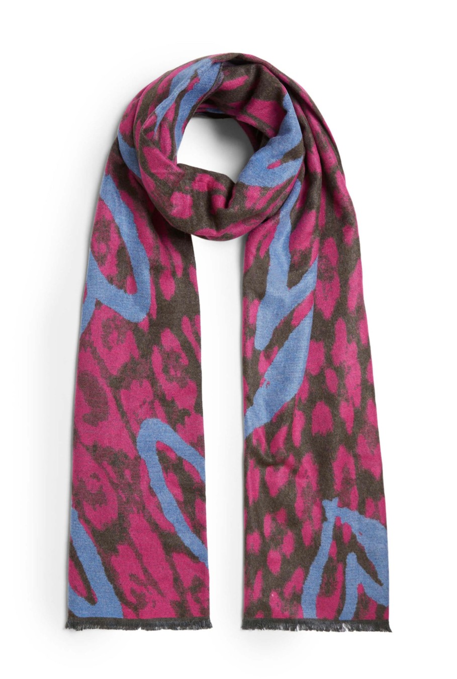 James Lakeland Accessories | Heart Detail Leopard Print Scarf Pink