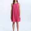 James Lakeland Dresses | Sleeveless Wave Hem Dress Fuchsia