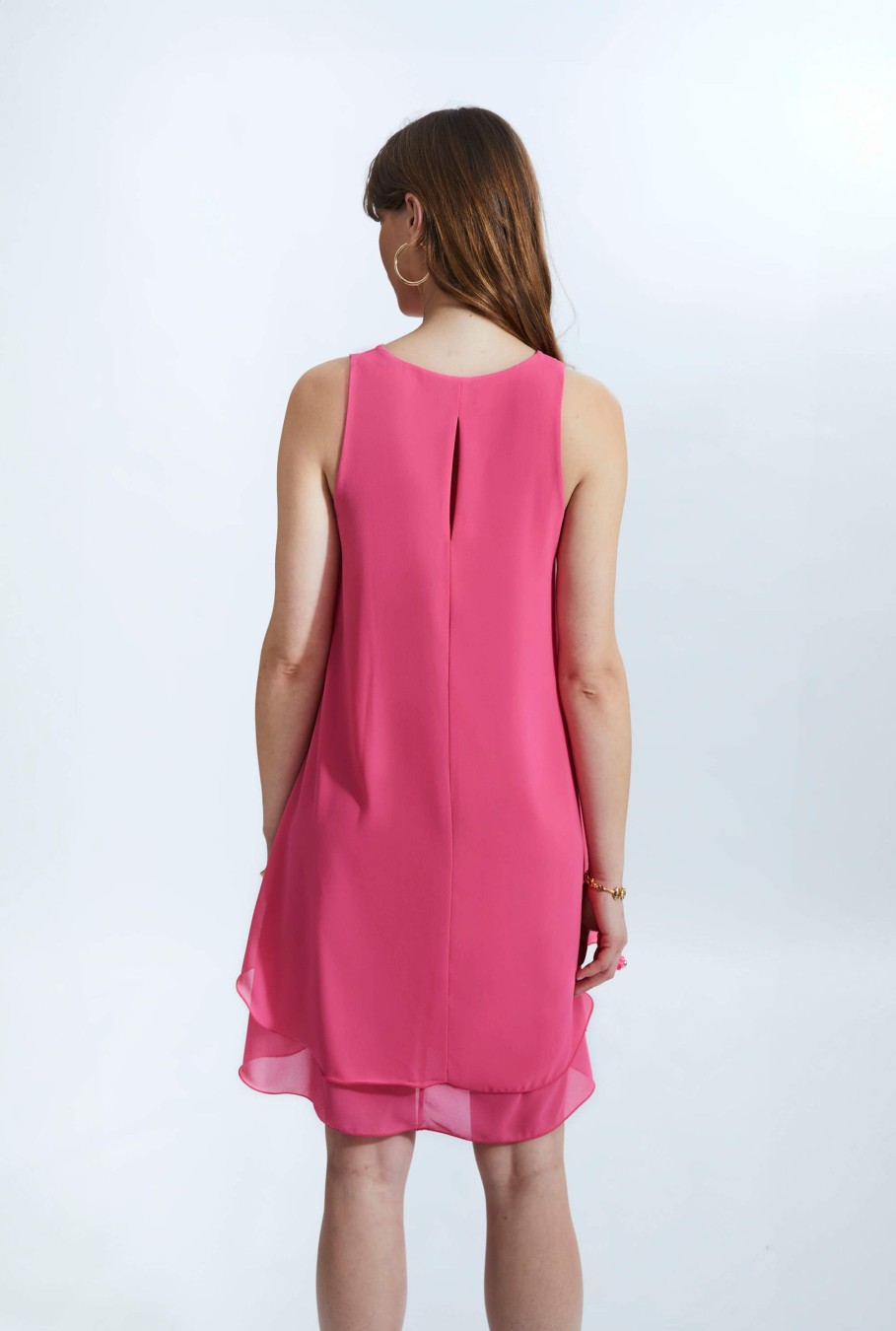 James Lakeland Dresses | Sleeveless Wave Hem Dress Fuchsia