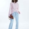 James Lakeland Tops & Knitwear | Pearl Detail Shirt Pale Pink