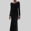 James Lakeland Dresses | Velvet Side Ruched Midi Dress Black