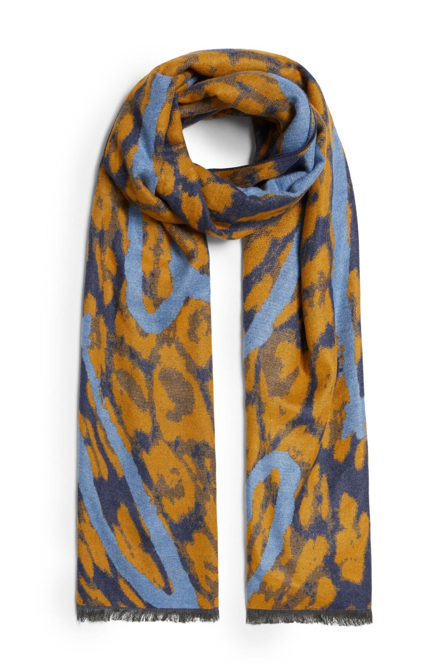 James Lakeland Accessories | Heart Detail Leopard Print Scarf Yellow