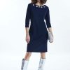 James Lakeland Dresses | Metallic Eyelet Collar Dress