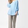 James Lakeland Tops & Knitwear | Puff Sleeve Linen Blouse