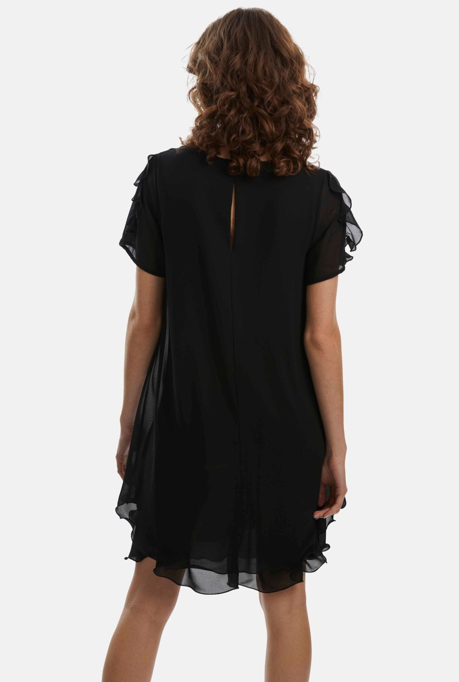 James Lakeland Dresses | Short Sleeve Wave Hem Dress Black